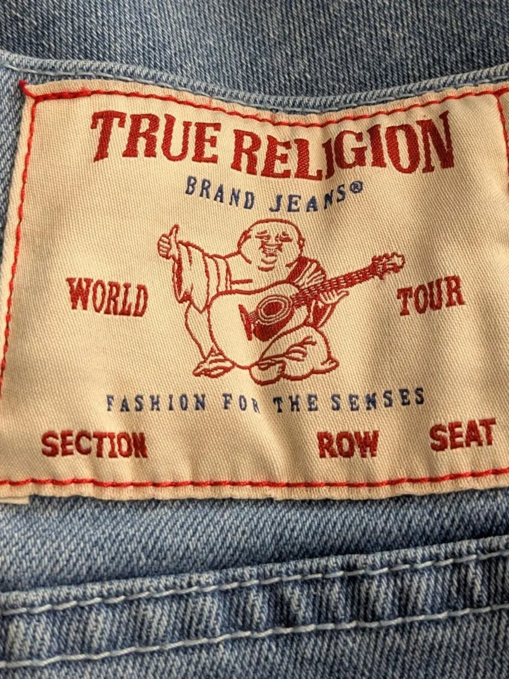 TRUE RELIGION Men's Jeans Size 34 Relaxed Straight Fit Blue .